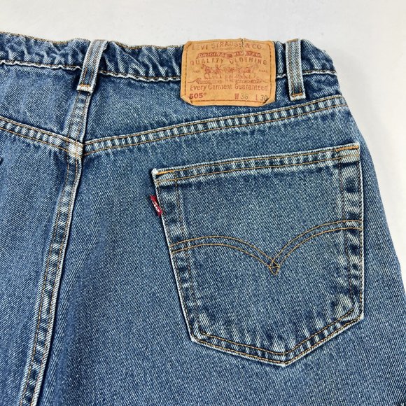 VTG 90s Levi's Jean Shorts Mens 33* 505 Blue Faded Cut Off Denim Jorts Tag 36 - Picture 9 of 16